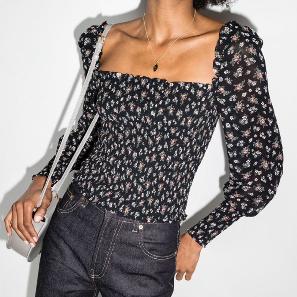 Black floral long sleeve